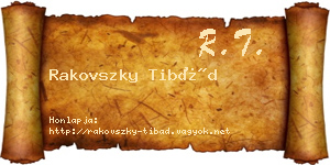 Rakovszky Tibád névjegykártya